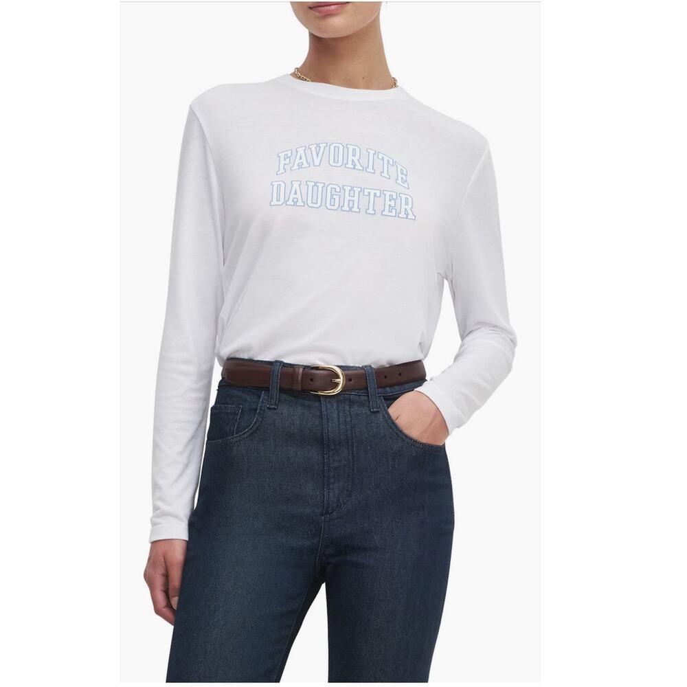 Favorite Daughter Cropped Collegiate Long Sleeve Tee
